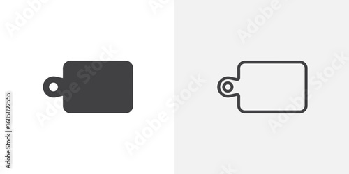 Cutting board icon set for ui designs on white background