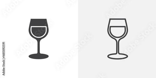 Cup of wine icon set for ui designs on white background