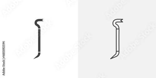 Crowbar icon set for ui designs on white background