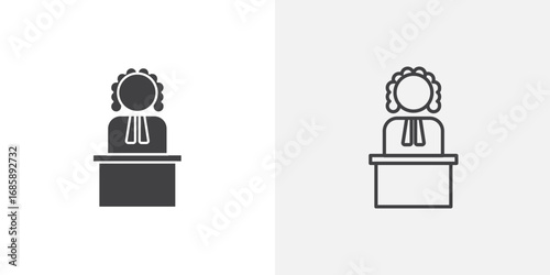 Court trial icon set for ui designs on white background