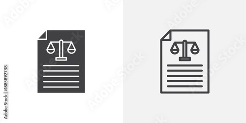 Corporative law icon set for ui designs on white background