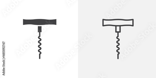 Corkscrew icon set for ui designs on white background
