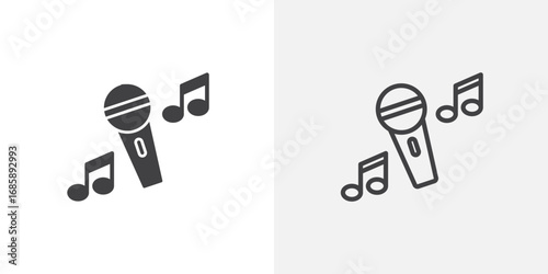 Concert icon set for ui designs on white background