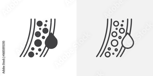 Cholesterol icon set for ui designs on white background