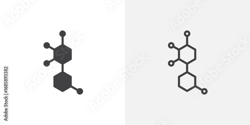 Chemical content icon set for ui designs on white background