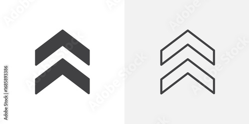 Chevrons icon set for ui designs on white background