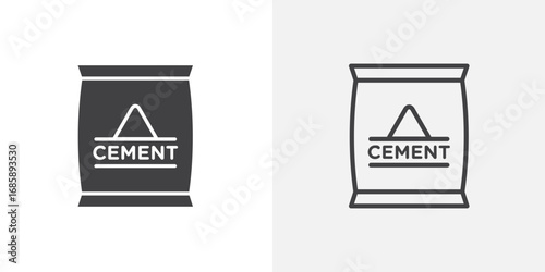 Cement icon set for ui designs on white background