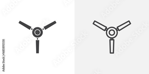Ceiling fan icon set for ui designs on white background