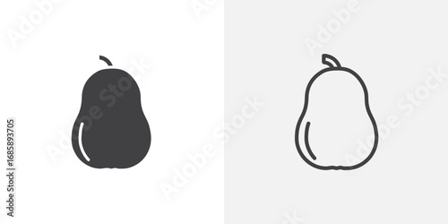 Butternut squash icon set for ui designs on white background