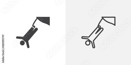 Bungee jumping icon set for ui designs on white background