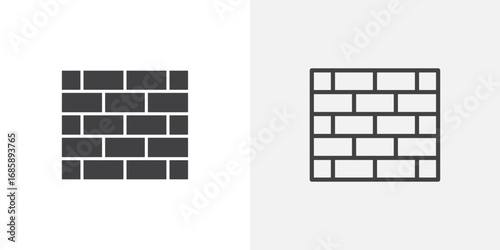 Brickwall icon set for ui designs on white background