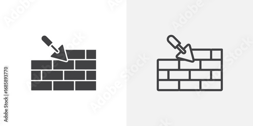 Brickwork icon set for ui designs on white background