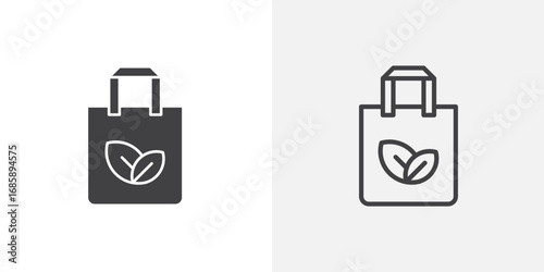 ECO bag icon set for ui designs on white background