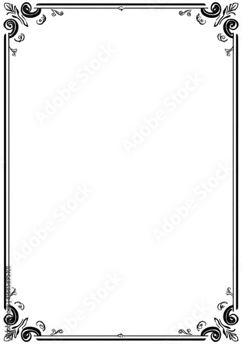Black empty frame with ornate border