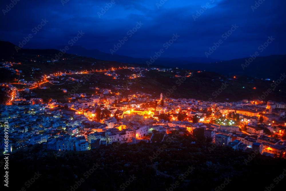 Fototapeta premium vistas de la ciudad azul de chefchaouen en Marruecos 