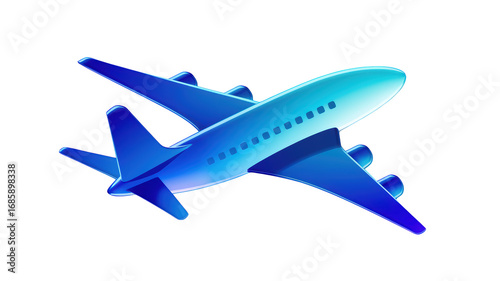 Wallpaper Mural A blue airplane flying isolated on a transparent background Torontodigital.ca