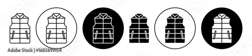 Vest jacket Icon collection for ui on white background
