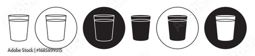 Water glass Icon collection for ui on white background