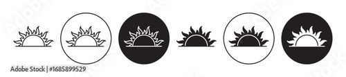Sun Icon collection for ui on white background