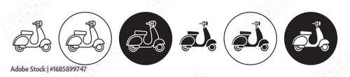 Scooter bike Icon collection for ui on white background