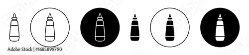 Sauce bottles Icon collection for ui on white background