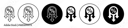 Percent down Icon collection for ui on white background