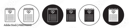 Medical report Icon collection for ui on white background