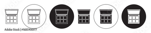 Makeup palette Icon collection for ui on white background