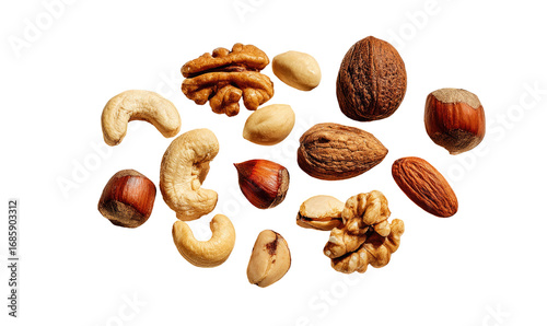 Assorted nuts in a cluster, highlighted with a golden outline