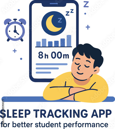 Sleep tracking app for better student performance Illustration