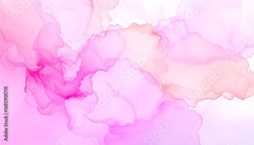 Abstract watercolor swirls of soft pink and peach