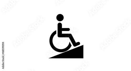 Accessible ramp symbol for wheelchair users, promoting inclusivity and ease of access