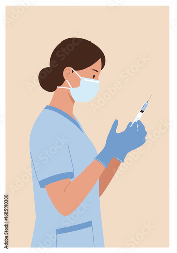 Dedicated healthcare professional carefully prepares syringe for vital medical treatment
