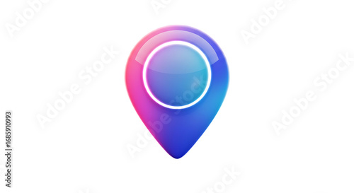 Free Download Glossy location pin icon with gradient colors isolated on transparent background - GFXLoad