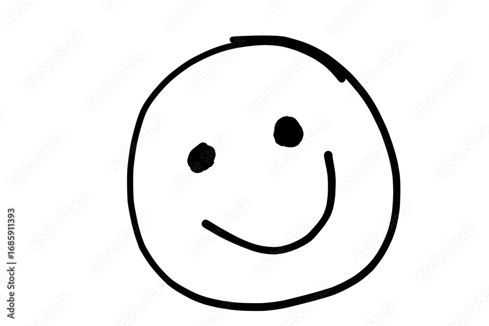 Fototapeta premium Hand drawn smiley face icon