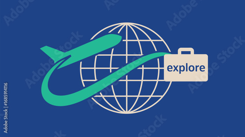Travel tourism vacation adventure destination journey trip flight airplane globe world