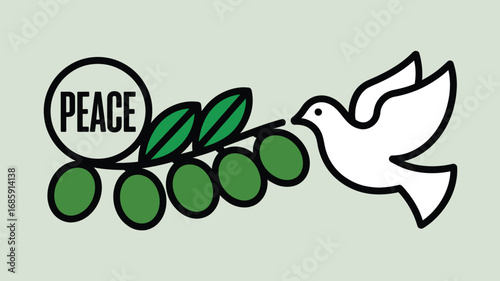 Peace dove olive branch symbol hope freedom harmony tranquility serenity world peace