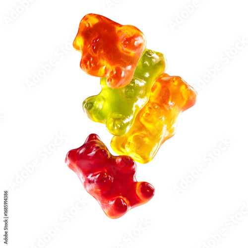 Gummy Bears Colorful Candy Delicious Treats Jelly Sweets Confectionery Photography isolated on transparent background