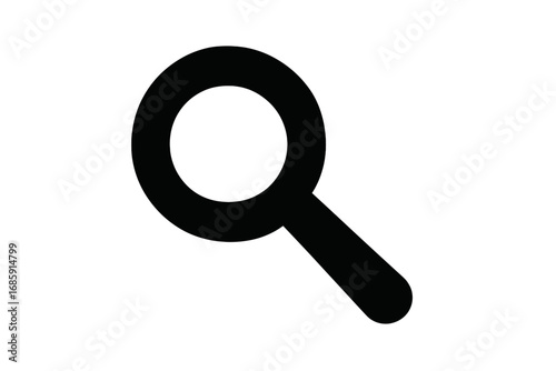 Search icon in simple black design suitable for various digital applications and platforms