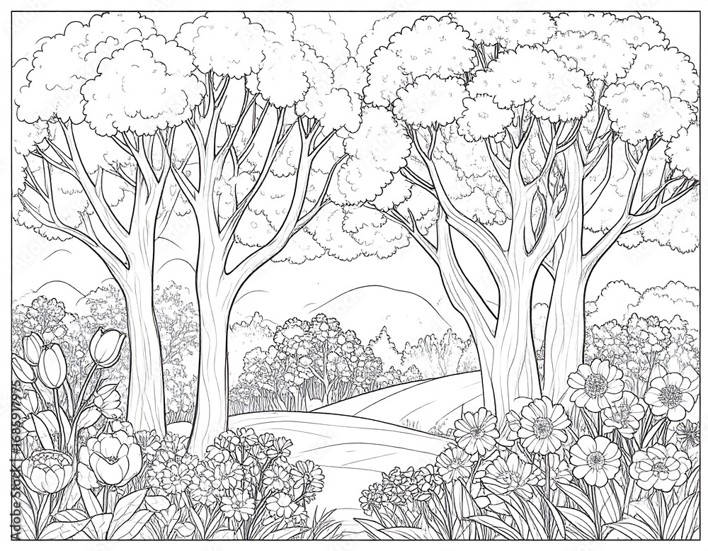 Obraz premium Black and white nature scene