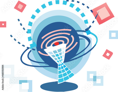 Abstract illustration of a satellite dish