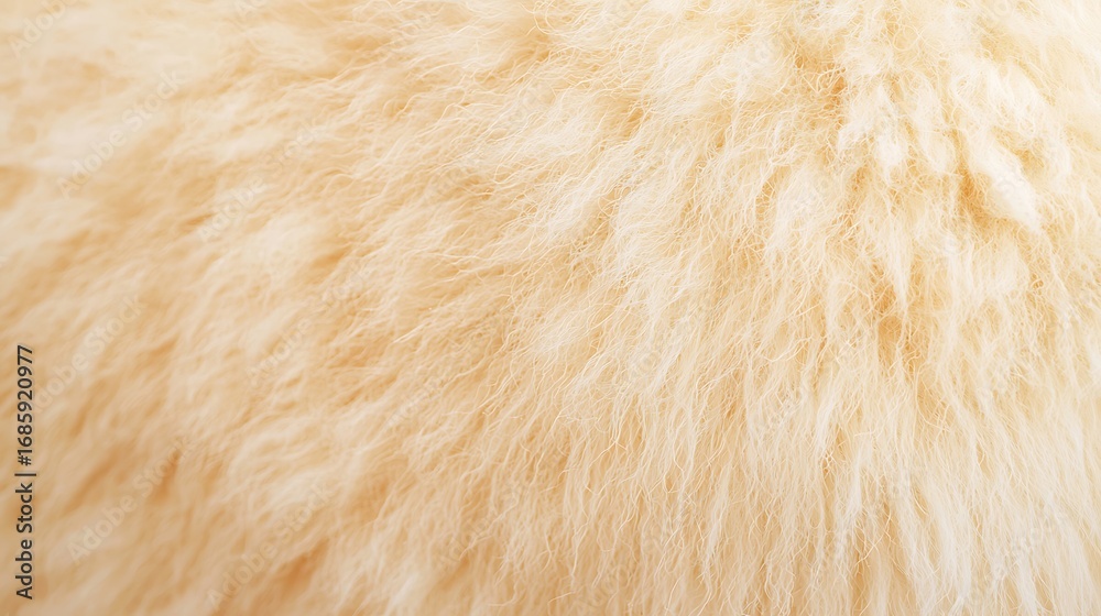 Close up texture of soft creamy and light brown fur