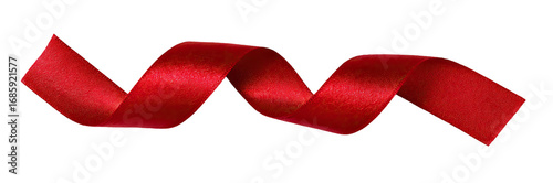 Red ribbon in a spiral shape against black background