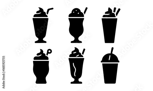 Silhouette milkshake collection: classic and modern designs for beverage lovers
