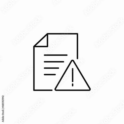 document warning icon sign vector