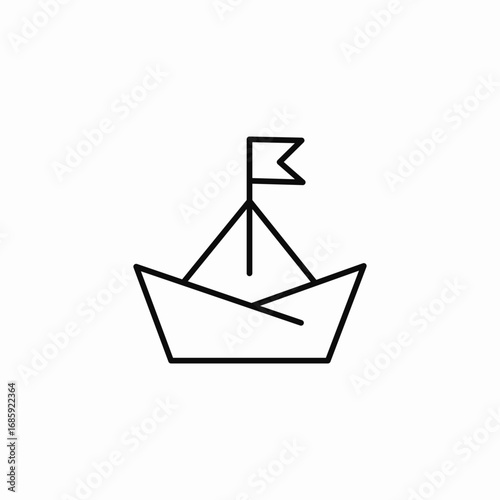 paper ship icon sign vector