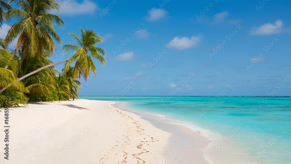 Obraz premium tropical beach with palm trees