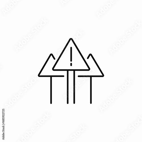 road warnings icon sign vector