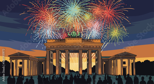 New Year's Eve at the Brandenburg Gate, Berlin