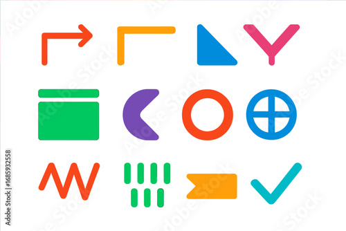 Modern Welding Icons. Flat vector icons of welding symbols: arrow line, reference line, fillet weld symbol, groove weld symbol,